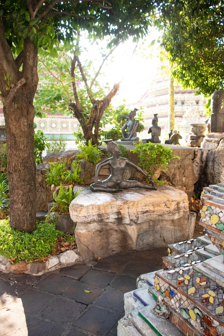 Foto uma bela vista do templo wat pho localizado em bangkok tailândia