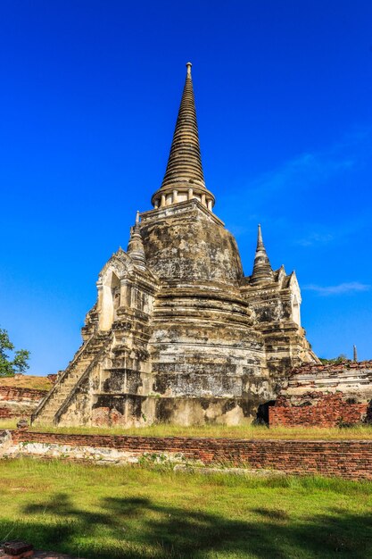 Uma bela vista do templo wat phra si sanphet localizado em ayutthaya tailândia