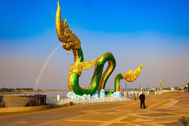 Uma bela vista panorâmica da cidade de Nong Khai na Tailândia