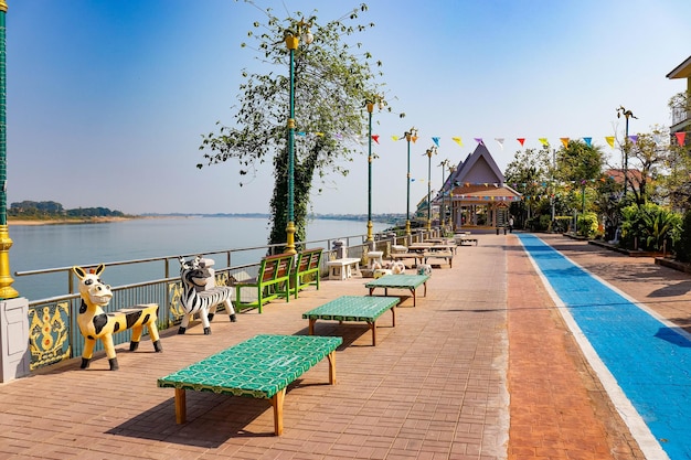 Uma bela vista panorâmica da cidade de Nong Khai na Tailândia