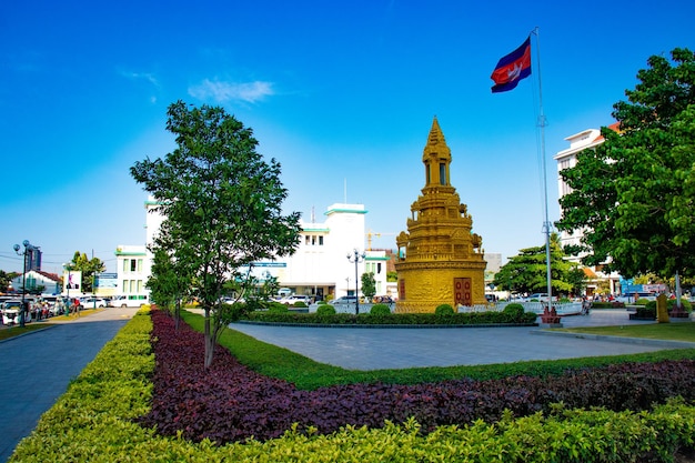 Uma bela vista panorâmica da cidade de Phnom Penh, Camboja