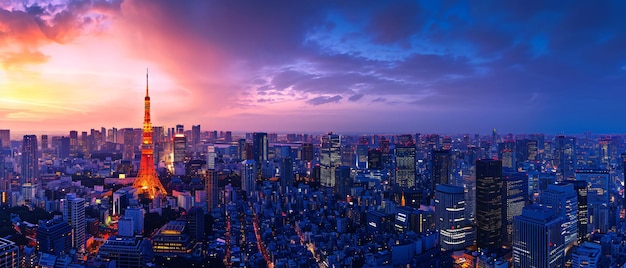 Uma bela vista panorâmica da cidade de Tóquio