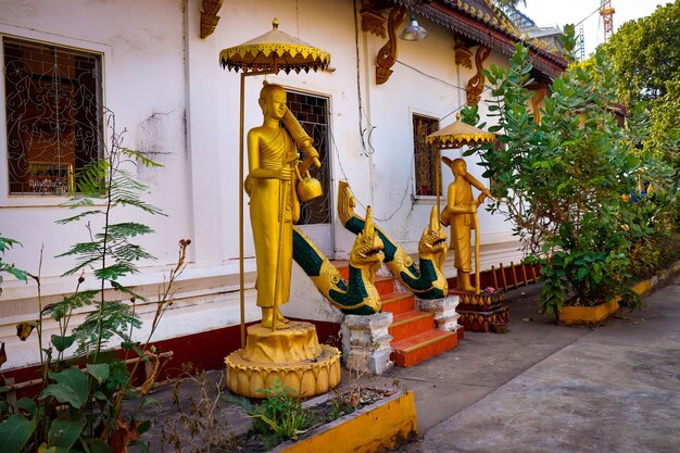 Uma bela vista panorâmica da cidade de Vientiane no Laos