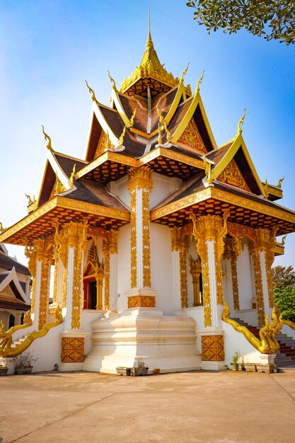 Uma bela vista panorâmica da cidade de Vientiane no Laos