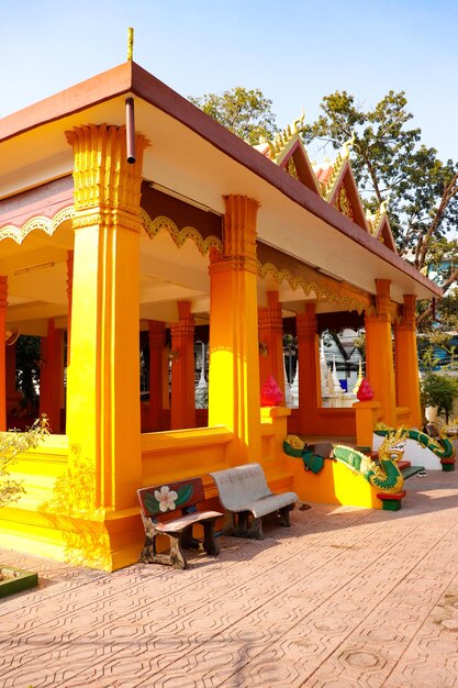 Uma bela vista panorâmica da cidade de Vientiane no Laos