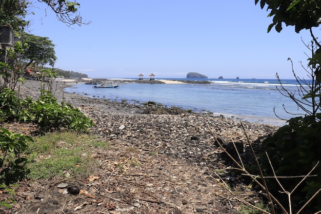 Uma bela vista panorâmica da praia em Bali Indonésia