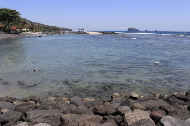 Uma bela vista panorâmica da praia em Bali Indonésia