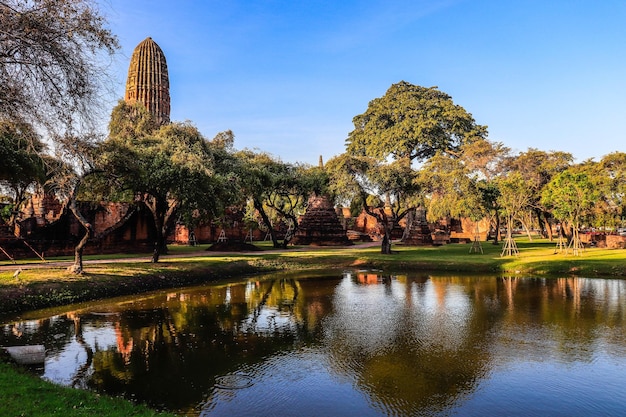 Uma bela vista panorâmica de Ayutthaya Tailândia