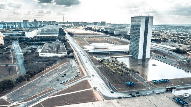 Uma bela vista panorâmica de Brasília, capital do Brasil