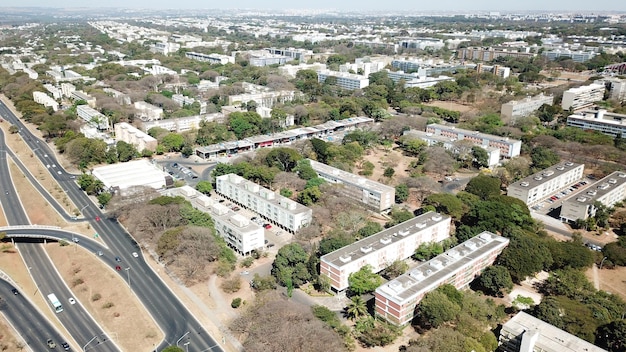 Uma bela vista panorâmica de Brasília, capital do Brasil