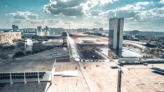 Uma bela vista panorâmica de Brasília, capital do Brasil