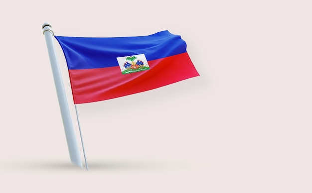 Uma beleza cheia de bandeira para o Haiti em um fundo branco renderização 3D