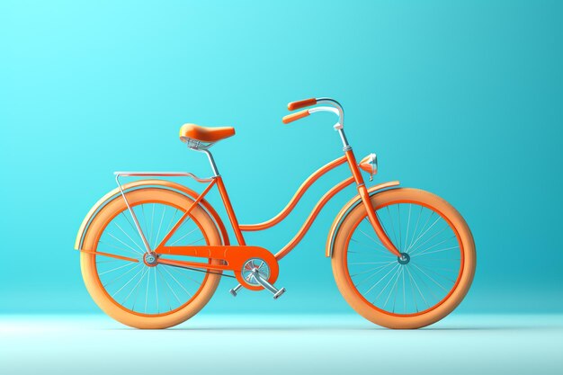 uma bicicleta laranja com rodas brancas