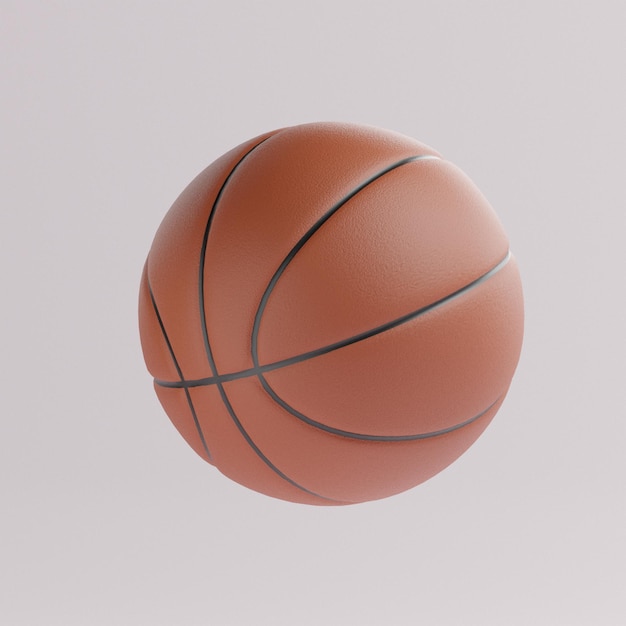 Uma bola de basquete flutuante com fundo branco