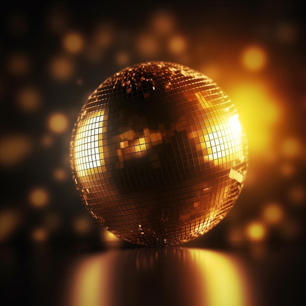 Uma bola de discoteca com glitter dourado