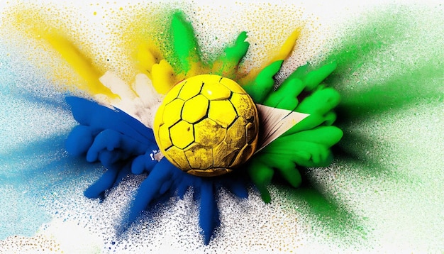 Uma bola de futebol com a bandeira nela