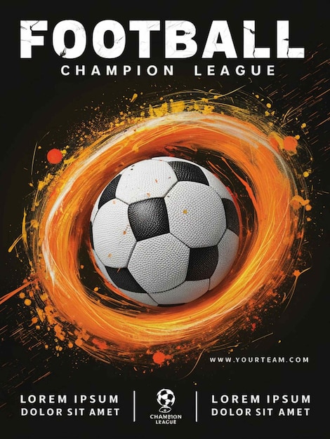 uma bola de futebol está em uma capa de bola de fogo