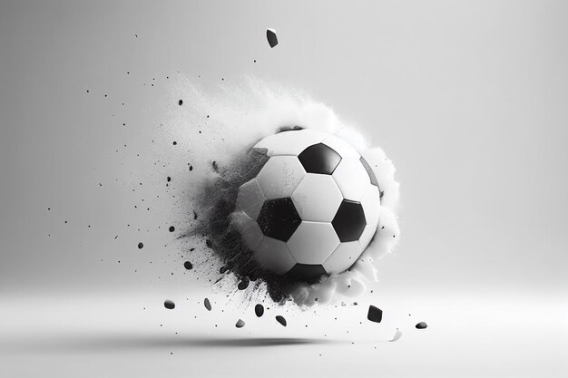 Uma bola de futebol está sendo atingida por uma bola.