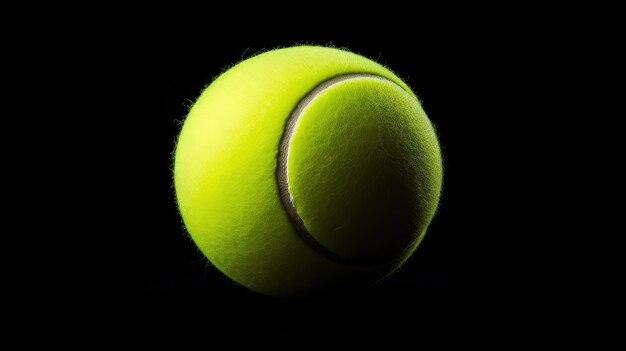 uma bola de tênis com um fundo preto e um fundo preto.