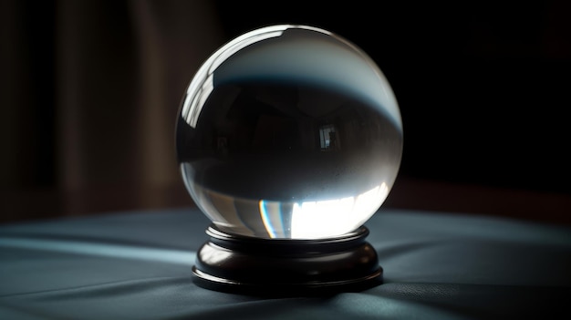 Uma bola de vidro com a palavra mágica nela