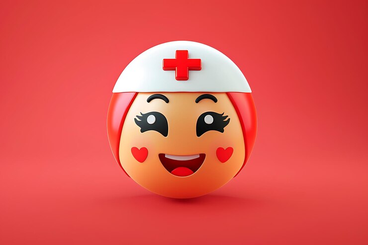 Foto uma bola laranja sorridente com uma cruz vermelha