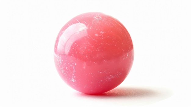 uma bola rosa com uma base rosa é mostrada em um fundo branco