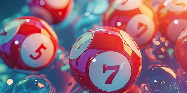 Uma bola vermelha com o número 7