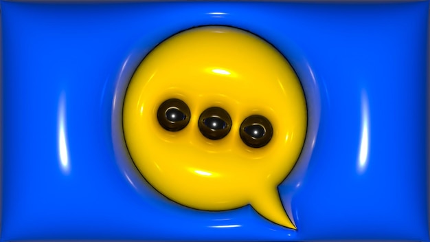 Uma bolha amarela em uma caixa azul