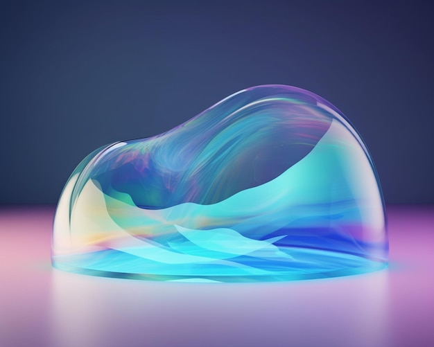 Uma bolha com um padrão de arco-íris