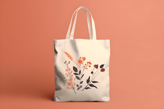 Uma bolsa com um desenho floral