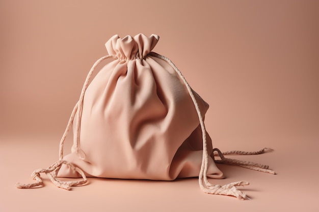 Uma bolsa rosa com uma borla