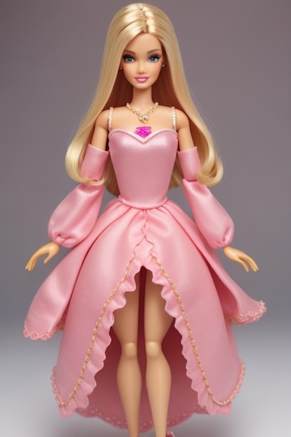 uma boneca barbie com um coração na cabeça