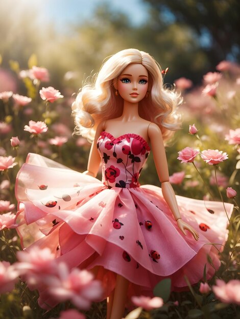 Roupa Da Barbie - Vestido Rosa Corações - Melhor Preço