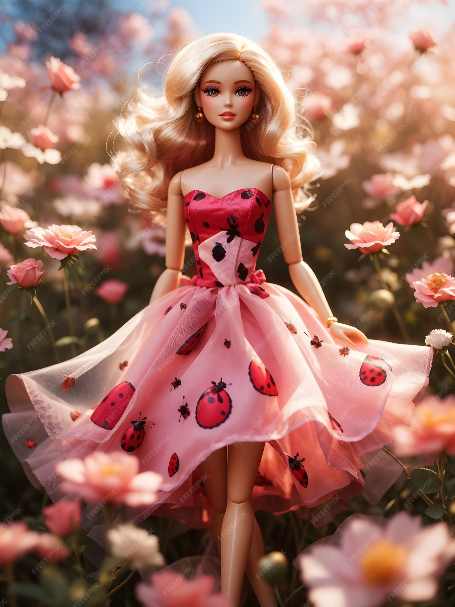 Roupa Da Barbie - Vestido Rosa Corações - Melhor Preço