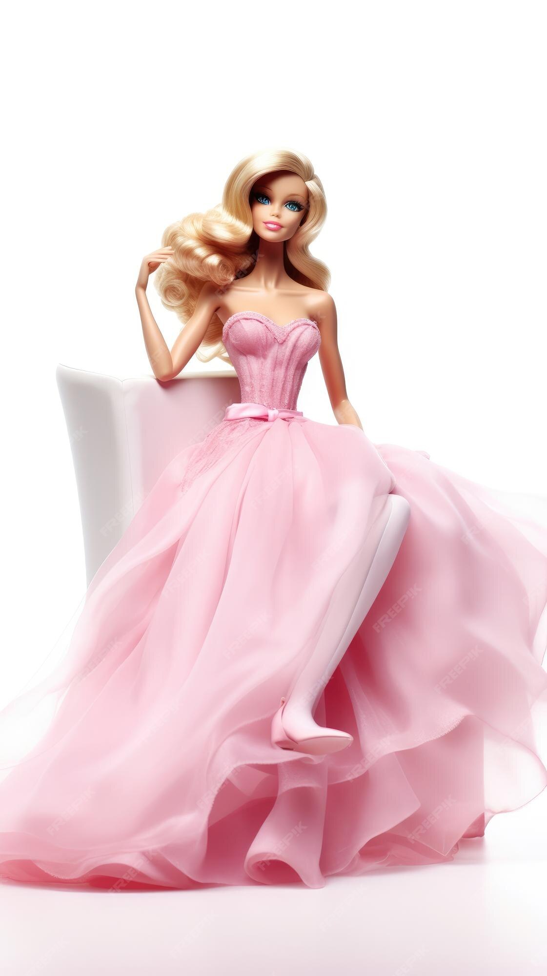 Boneca Barbie gravida vestido rosa