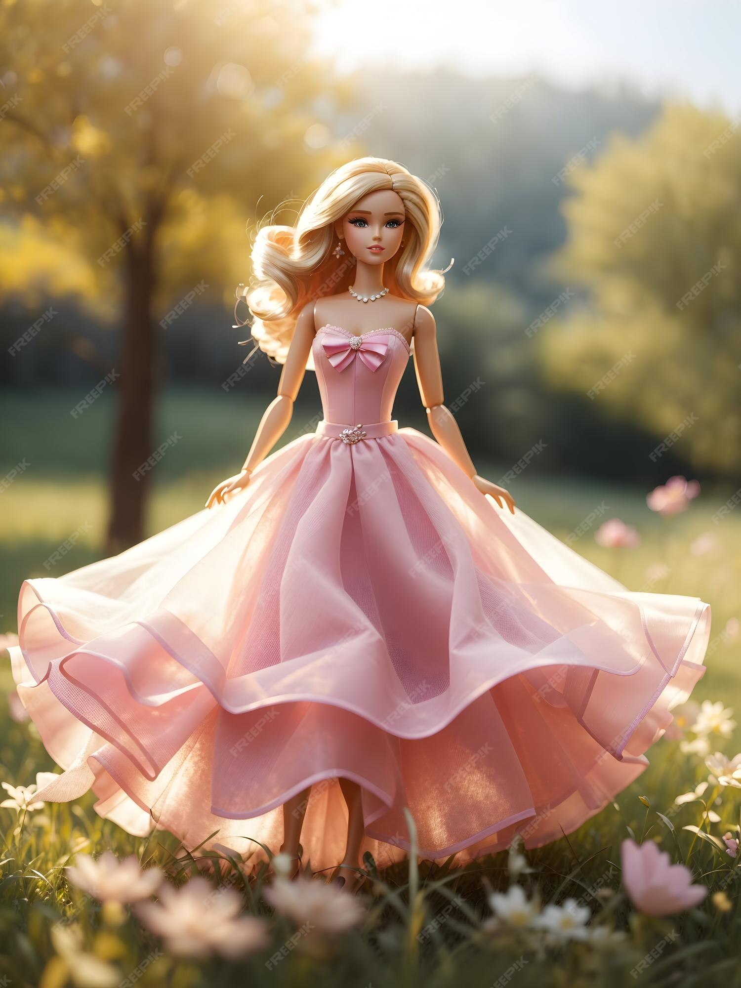 Roupa Da Barbie - Vestido Rosa Corações - Melhor Preço