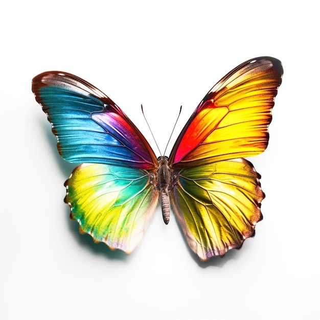Uma borboleta colorida com a palavra borboleta nela