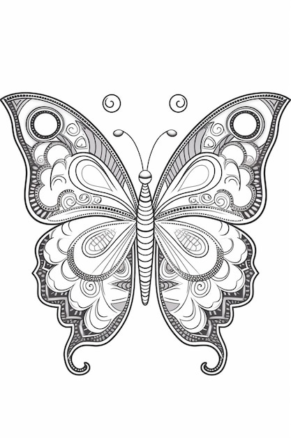 Uma borboleta com padrões intrincados em suas asas generativas ai
