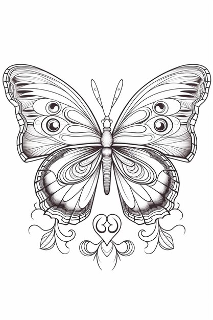uma borboleta com um padrão giratório em suas asas generativo ai