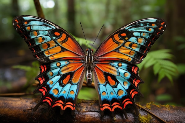 uma borboleta em um tronco