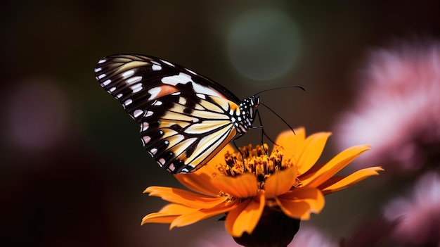 Uma borboleta em uma flor com a palavra borboleta nela