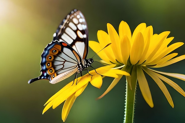 Uma borboleta em uma flor com a palavra borboleta nela