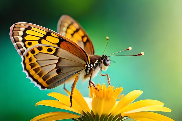 Uma borboleta em uma flor com a palavra borboleta nela