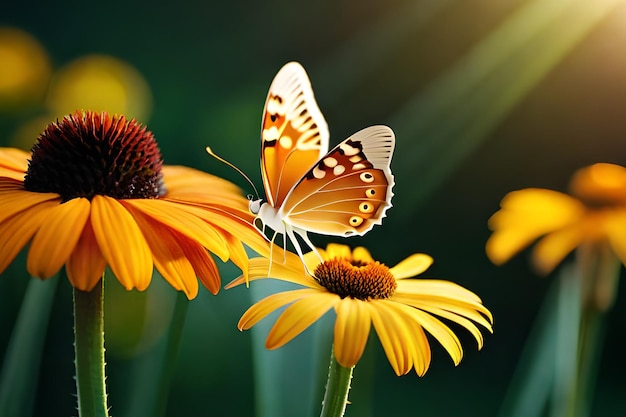 Uma borboleta em uma flor