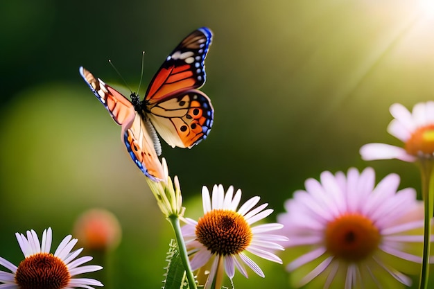 Uma borboleta em uma flor