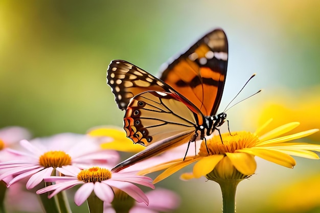 Uma borboleta em uma flor