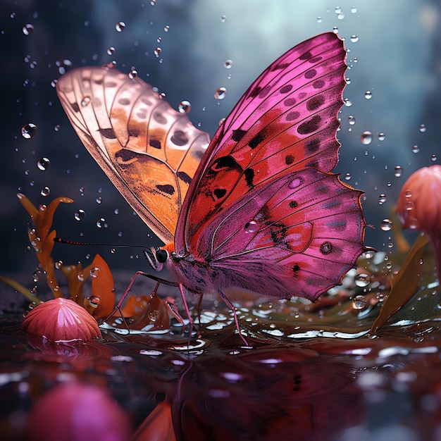 uma borboleta está sentada em cima de uma flor
