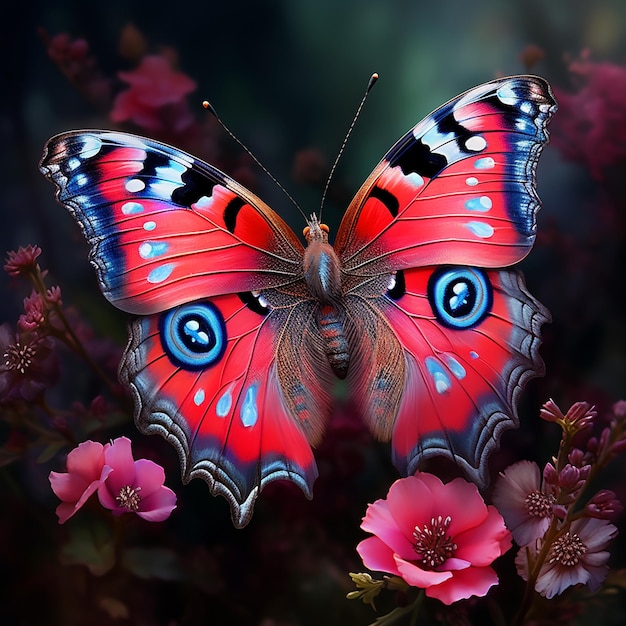 uma borboleta está sentada em cima de uma flor