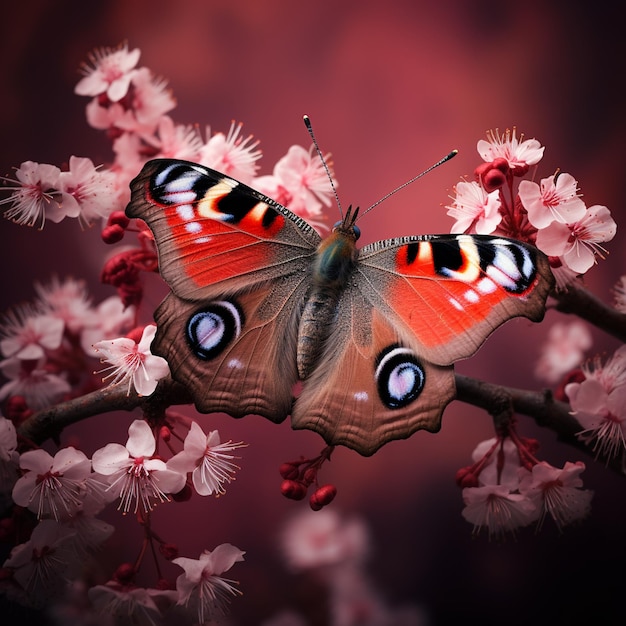 uma borboleta está sentada em cima de uma flor