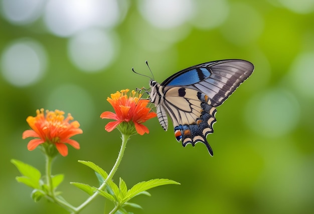 Foto uma borboleta que está em uma flor